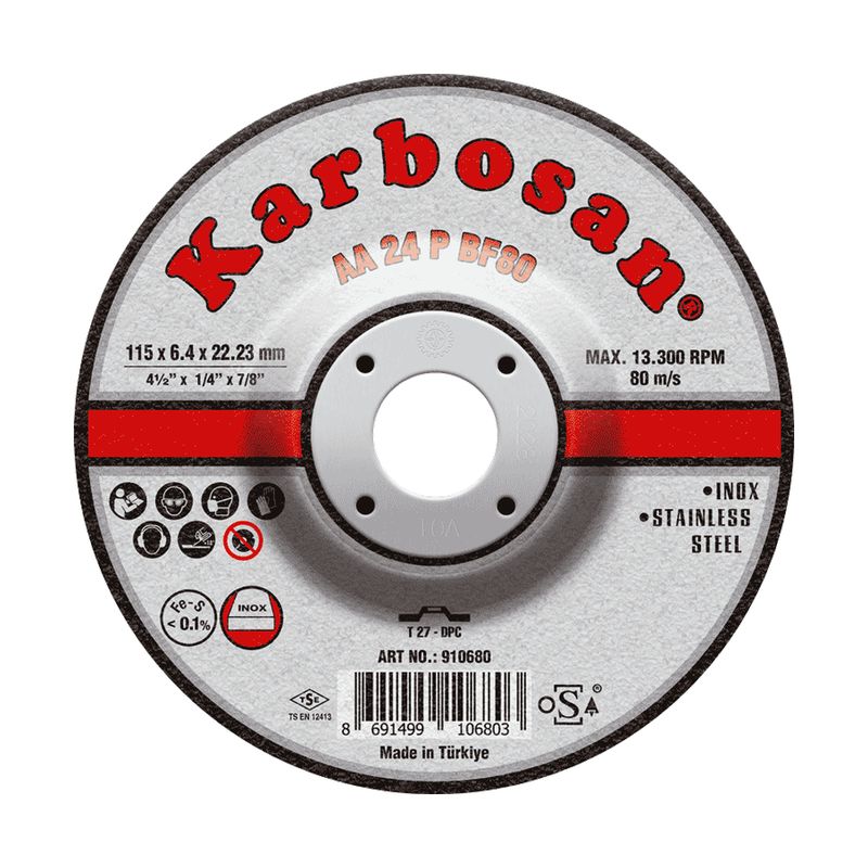 Paslanmaz Çelik (Inox) Taşlama Diski 115x6.4 mm